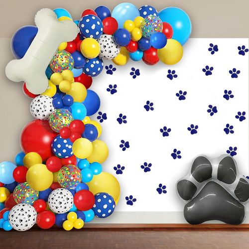 Cmjaagur-Kit D'arc Guirlande De Ballons D'anniversaire 106 Pièces 18/12/10/5 Avec Ballons Imprimés Pour Décorations De Fête D'anniversaire, Fournitures De Fête Pour Chien Pour Garçons[M1163]