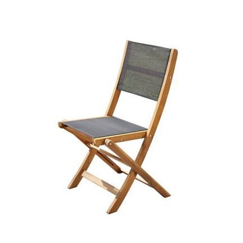 Bois Dessus Bois Dessous - Chaise De Jardin En Acacia Massif Et Textilã¿Ne Noirhanoã   - Marron