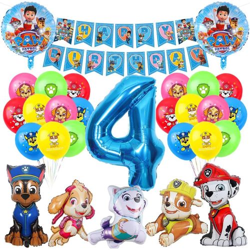 Cmjaagur-Deco Ballon Anniversaire 4 An Garçon, 30 Pièces Ballon 4 Ans, 4 Anniversaire Garçon, Chien De Dessin Animé Ballon Décoration, Bannière D'anniversaire[M25]