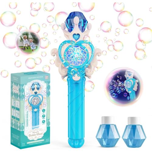 Magic Wand for Kids with Light Automatic Electric Machine 10000+ Bubbles Portable Outdoor Toy Summer Party Wedding Gift
