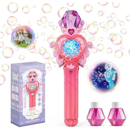 Magic Wand For Kids Bubbles With Light,10000+ Bubbles Automatic Electric Bubble Machine For Blowing Bubbles,Portable Bubble Machine Outdoor,Summer Party Toy Wedding Gift