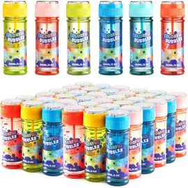 36 Bubble Bottles (2oz/60ml Bubble Solution)-Colourful Rainbow Design For Kids Parties,Bubble Wand,Large Bubble Kit,Summer Toys For Children.