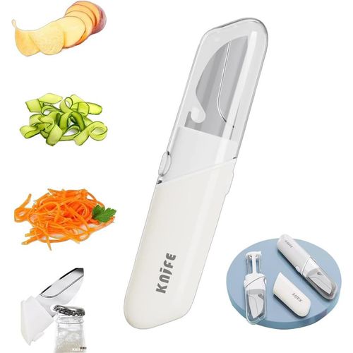 Éplucheur De Fruits,Couteau De Cuisine 5 En 1,Planche À Découper,Planche À Découper,Carottes,Pommes De Terre,Concombres,Éplucheur,Éplucheur,Outil D'épluchage Avec Couvercles De Lame
