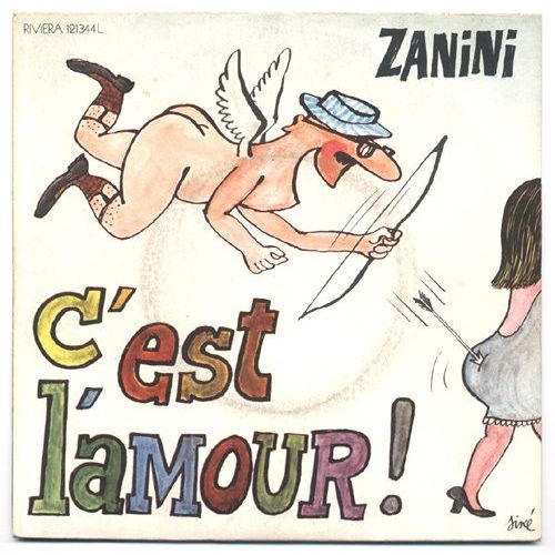 C'est L'amour / À Quoi Tu Joues (Sp Biem 1969, Illustration Pochette: Siné)