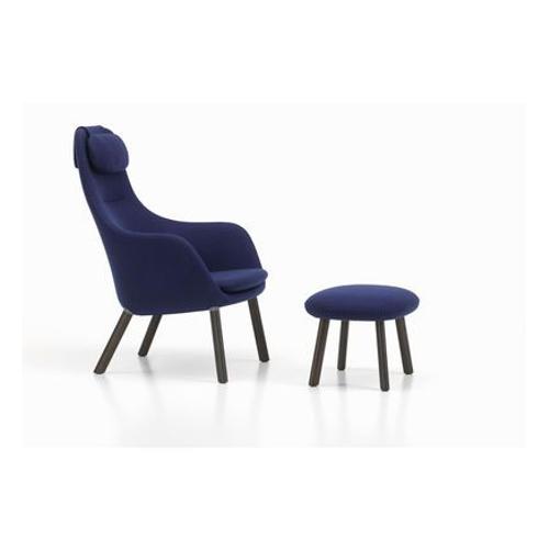 Vitra - Hal Lounge Chair & Ottoman - Chãªne Foncã© - Cosy 2 - Bleu Foncã© - Patin Pour Sols Durs - Coussin D'assise Non Fixã©  - Bleu
