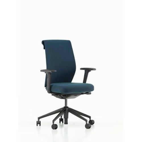 Vitra - Siège De Bureau Id Cloud - Pétrole/Nero - Pétrole/Nero - Accoudoirs 2d - Roulettes Pour Sol Dur - Bleu