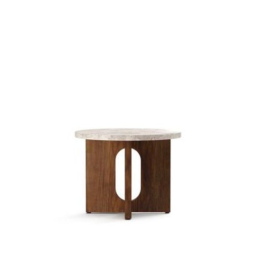 Audo - Table D'appoint Androgyne Ã50 - Noyer / Kunis Breccia Sable  - Marron