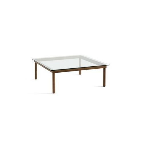 Hay - Table Basse Kofi Carrã©E - Verre Transparent - Noyer Verni (Ã  Base D'eau) - Carrã©, 100 X 100 Cm  - Transparent