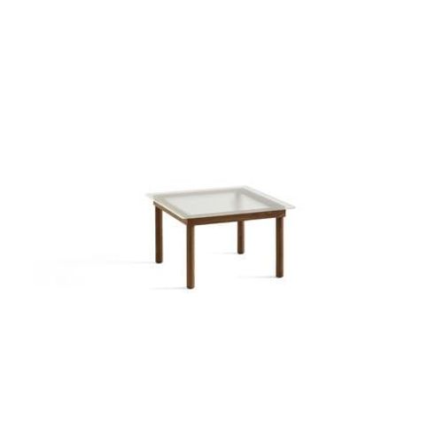 Hay - Table Basse Kofi Carrée - Verre Teinté Rouge - Noyer Verni (À Base D'eau) - 60 X 60 Cm - Transparent