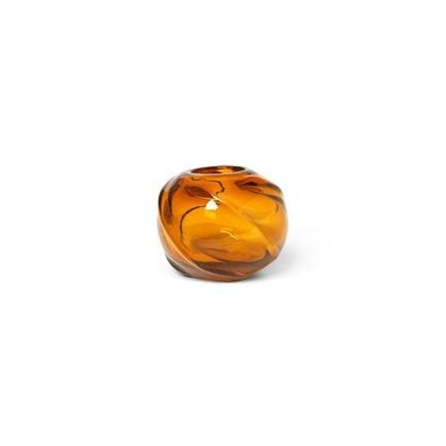 Ferm LIVING - Vase Water Swirl rond - ambre - Jaune