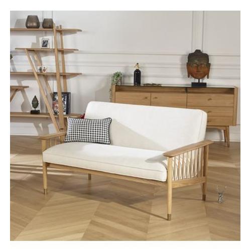 Robin Des Bois - Albertine - Banquette Contemporaine En Chêne Et Lin Naturel - Beige