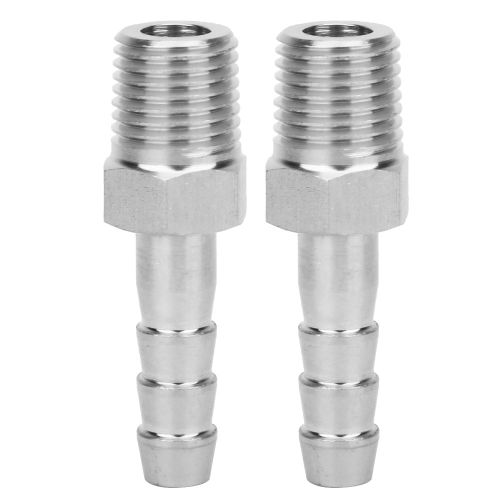 Connecteur à filetage mâle BSPT en acier inoxydable 1/4 pouces, 2 pièces, raccord à raccord rapide, raccord de tuyau (BSPT1/4-8mm)