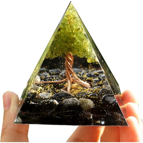 Anwxai-Pyramide D'orgonite Faite À La Main Avec Pierre De Cristal D'obsidienne,Orgonite De Guérison Reiki,Générateur D'énergie Positif Collection