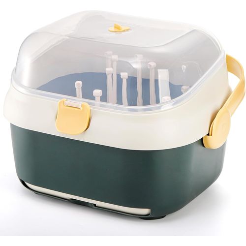 Anwxai-Égouttoir À Biberons Avec Couvercle Pour La Maison,La Cuisine,Les Voyages,Organiseur De Rangement De Bouteilles Pour Tout-Petits Avec Trous De Drainage Pour Bouteilles,Tétines,Tasses,