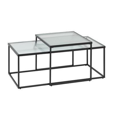 Kave Home - Table Basse Verre Akemi  - Noir