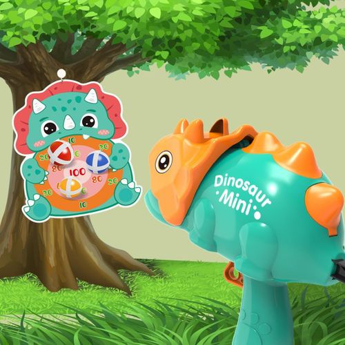 anwxai-Dinosaure Jouet De Tir Au Pistolet,Jeu Cible Enfants Avec Plateau De Flechette Et 12 Boules Collantes,Dinausore Jeux Exterieur 3+ Ans,Cadeau Garcons Filles Pour Anniversaire Paques Noell