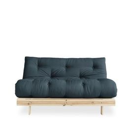 Karup Design - Roots - Canapã© Convertible 140x200cm En Bois Naturel Et Tissu  - Bleu