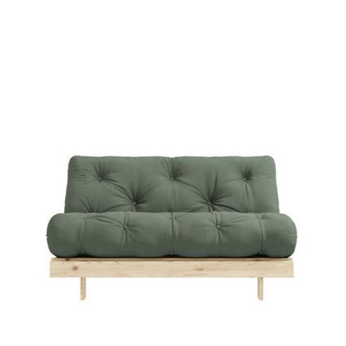 Karup Design - Roots - Canapã© Convertible 140x200cm En Bois Naturel Et Tissu  - Vert