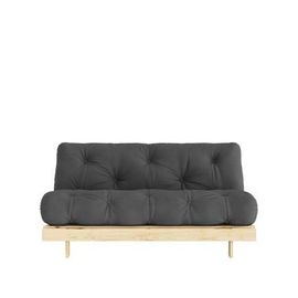 Karup Design - Roots - Canapã© Convertible 160x200cm En Bois Naturel Et Tissu  - Gris