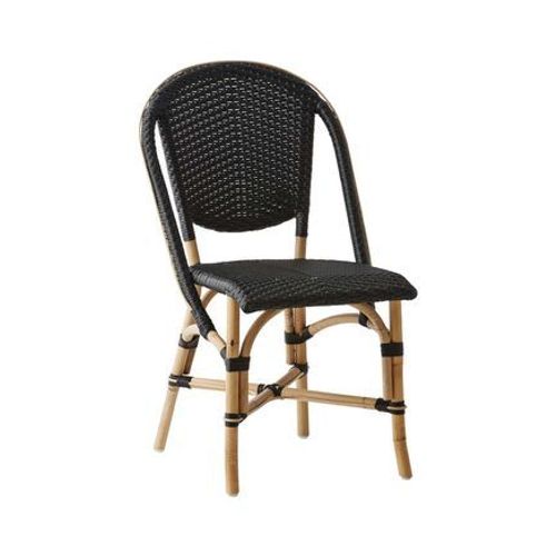 Sika-Design - Chaise Repas Empilable En Rotin Et Fibre Synthétique Noir - Noir