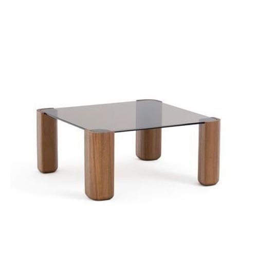 La Redoute Intérieurs - Table Basse, Verre Et Noyer Massif, Boldi - Beige