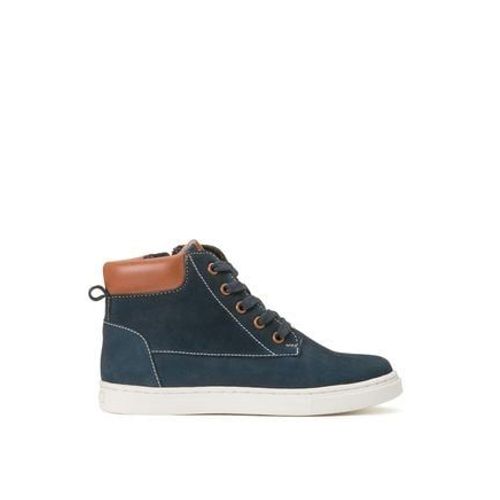 La Redoute Collections Bottines Cuir Zippées Et Lacets Bleu