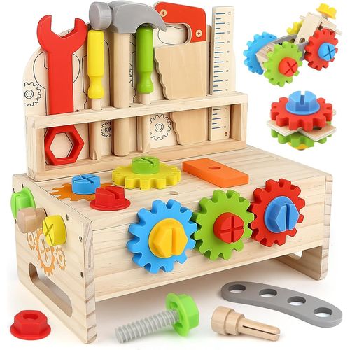 Jouet Enfant Etabli Enfant Caisse a Outil Enfant Jouet en Bois Jeux Educatif Cadeau Enfant 3 4 5 6 Ans (41 Pièces)