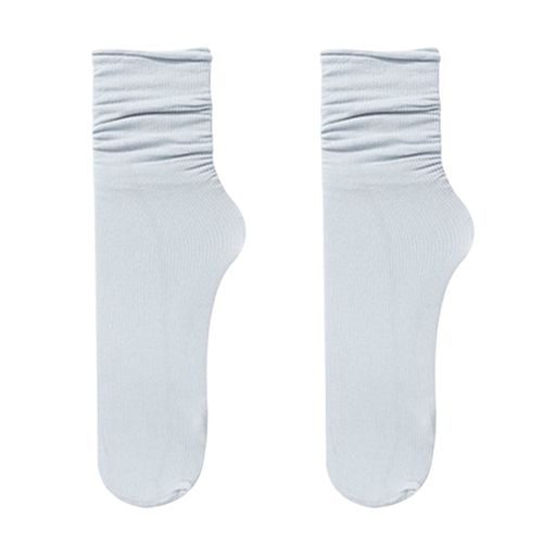 1 Paire De Chaussettes D'été Pour Femmes, Fines, Antidérapantes, Couleur Unie, Haute Élasticité, Douce, Absorption De La Sueur, Respirantes, Yoga, Chaussettes D'été À Tube Moyen, Chaussures Pour Femmes-Gris Clair