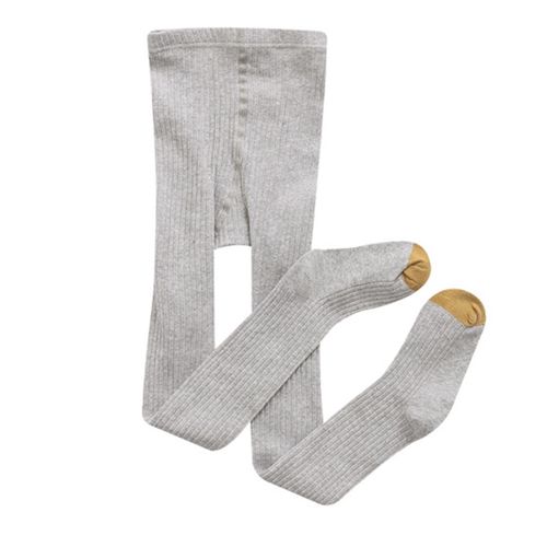 Collants De Couleur Unie Pour Filles, Chaussettes Tricotées De Style Coréen Assorties Avec Tout, Pour Un Usage Quotidien, Automne Et Hiver-Gris Clair L