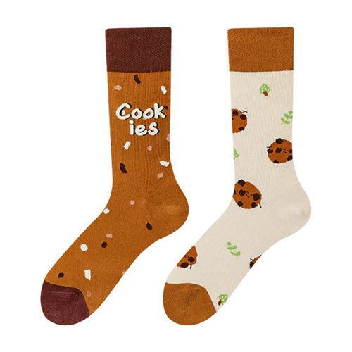 1 Paire De Chaussettes De Dessin Animé D'hiver Chaussettes Empilées Asymétriques À Imprimé Animal Chaussettes Mi-Tube Chaussettes De Sport Pour La Maison Chaussettes Extensibles Pour La Marche, Le Jogging Et L'exercice-Coccinelle