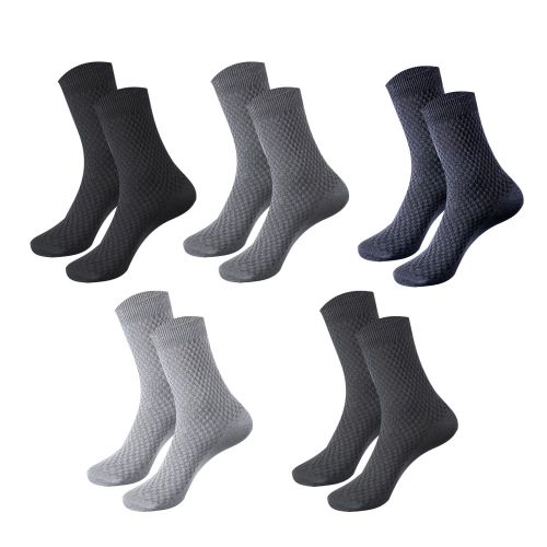 5 Paires De Chaussettes Confortables En Fiber De Bambou Pour Hommes, Résistantes Aux Odeurs Et À La Sueur, Tube Central, Chaussettes D'équipage-Tube Central