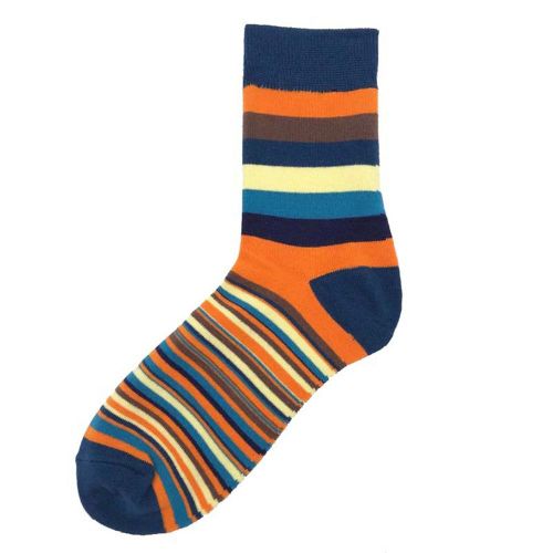Chaussettes Élastiques En Coton Doux À Rayures Colorées Pour Hommes, Mode Printemps-Automne-2294c