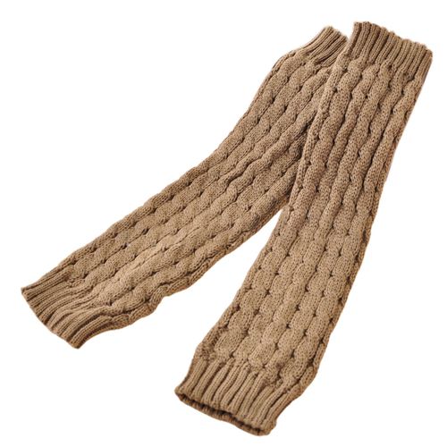 1 Paire De Jambières De Couleur Unie, Confortables À Porter, Respirantes, Pour Femmes Et Filles, En Tricot Torsadé, Pour Usage Quotidien, Fête, Sport-Kaki Foncé