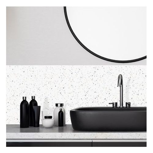 99Deco - Bandeau PVC lot de 2 : L 70cmxH 30cm Bianco Terrazzo  - Blanc