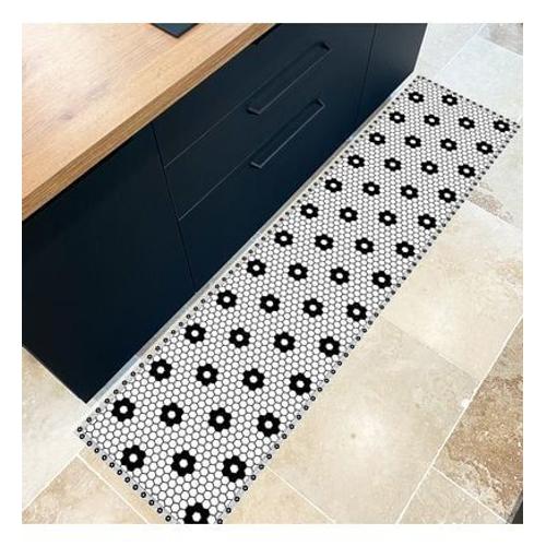 99deco - Tapis Vinyle - L120xh200cm - Bcbg - Noir