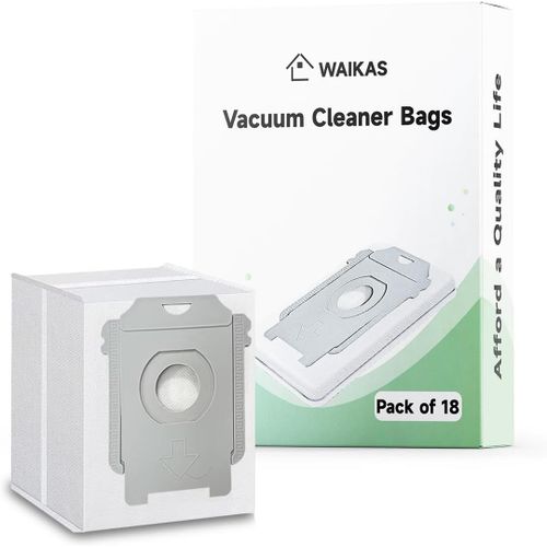 18 Sacs D'Aspirateur, Compatibles Avec Irobot Roomba Séries I, S Et J, Remplacement Pour I1+, I3+(3550), I4+, I6+, I7+, I7Plus, J7+(7550), I8+ Et S9+ Sac Aspirateurs, Gris Clair[Remplace3013]