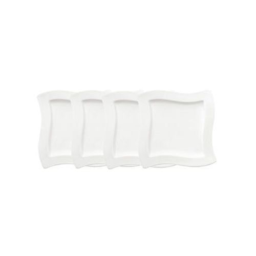 Villeroy & Boch - Newwave Assiette À Dessert Carrée Set 4pcs. - Blanc