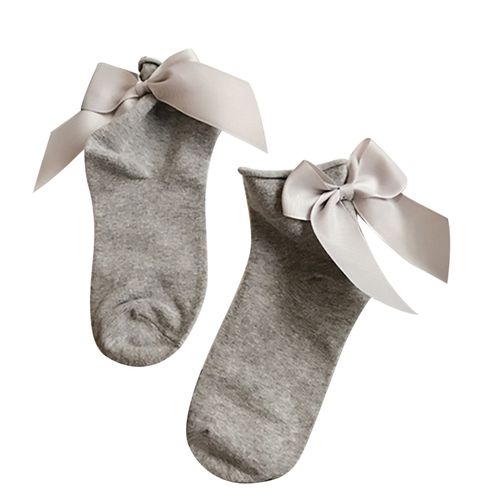 Chaussettes En Coton Doux Et Respirant, Adorables Chaussettes Courtes Pour Chaussures Basses-Gris Clair + Gris