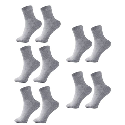 5 Paires De Chaussettes De Sport Respirantes En Coton Doux Pour Hommes, Mode Affaires Décontractées Chaudes D'hiver-5 Paires Gris