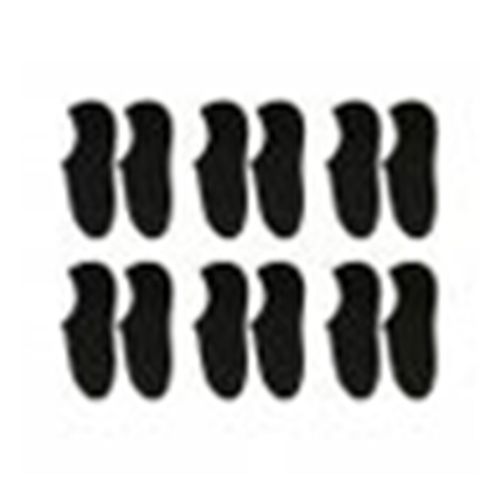 6 Paires Hommes Femmes Fibre De Bambou Mocassins Bateau Chaussettes Doublure Coupe Basse No Show Chaussettes-Noir 6 Paires