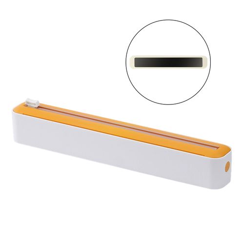 Distributeur de film alimentaire avec coupe-curseur, support de film plastique 2 en 1 pour la cuisine, coupe-film alimentaire innovant et distributeur pour la maison et le restaurant-Jaune 2
