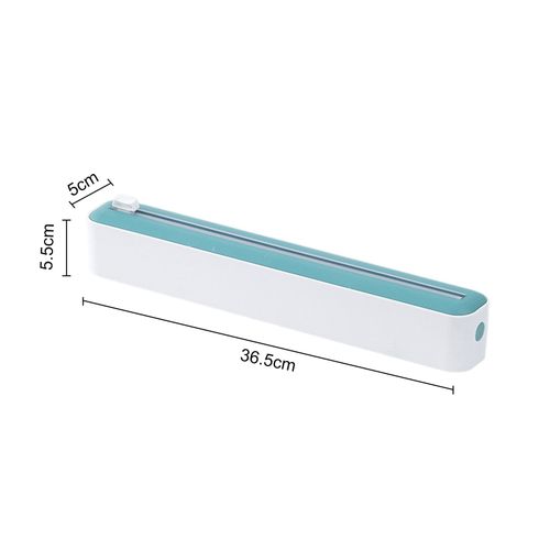 Distributeur de film alimentaire avec coupe-curseur, support de film plastique 2 en 1 pour la cuisine, coupe-film alimentaire innovant et distributeur pour la maison et le restaurant-Vert 2