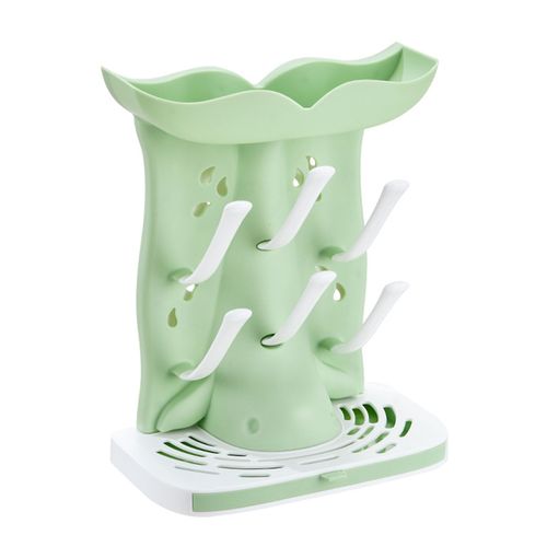 Support De Séchage De Biberons Pour 6 Biberons, Support Vertical De Comptoir Peu Encombrant, Support De Biberons Détachable Pour Accessoires De Bébé, Pièces De Pompe-Vert