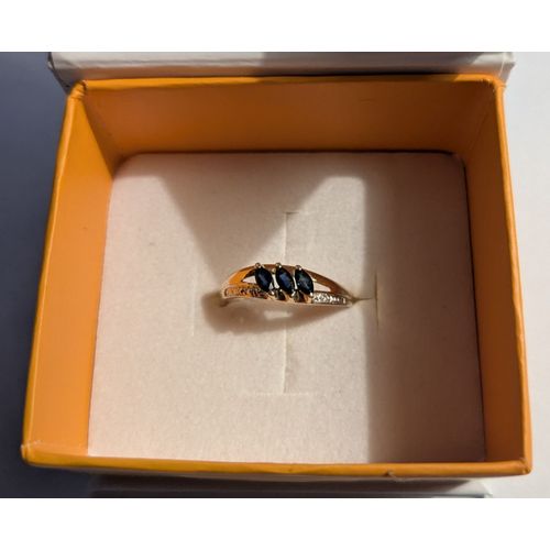 Bague Or 375 Et Saphirs - Apm - Femme