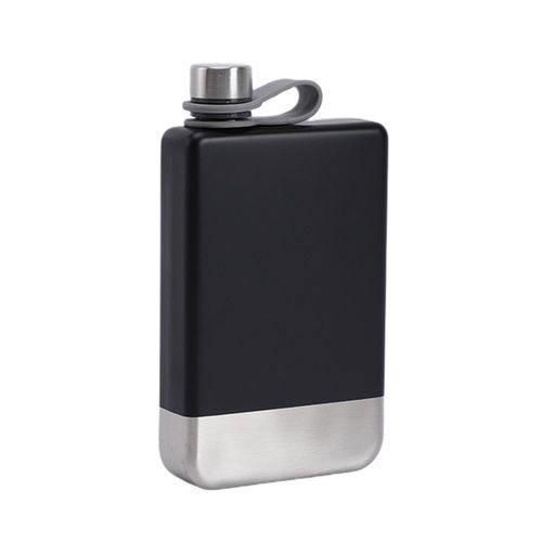Flacon De Hanche Anti-Fuite De 9 Oz Avec Bouchon À Vis, Flacon De Hanche En Acier Inoxydable 304 Pour Tour Whisky Vin Pour Voyage-Noir