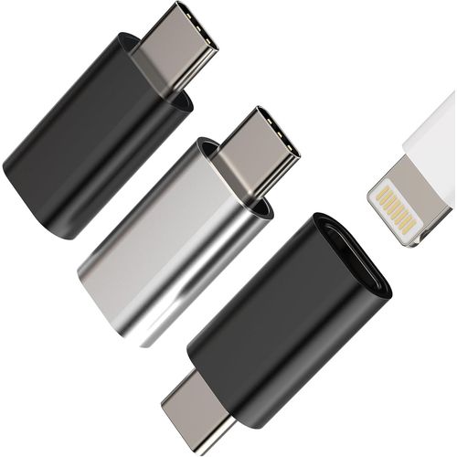 asas-Lot De 3 Adaptateurs Lightning Vers Usb C Mâle-Câble De Charge-Adaptateur Jack-Compatible Avec Samsung Pour Ipad Pro-Accessoires D'Alimentation Pour Iphone-Câble Vers Connecteur Type C -