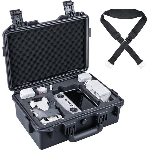 Asas-Titanmm410 Mallette/Valise/Sac/Case Pour Dji Mini 4 Pro/Mini 3/Pro And Dji Rc2/Rc/Rc-N2,Noir Avec Bandoulière,Convient À La Sangle De Dji Rc Et Jusqu'à 7 Batteries [Valise Uniquement]-Générique