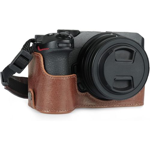asas-Megagear Ever Ready Étui Demi-Appareil Photo En Cuir Véritable Compatible Avec Nikon Z30(Marron)