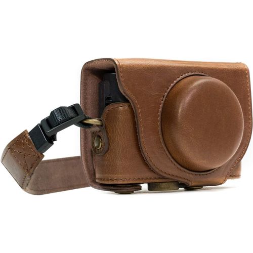 asas-Megagear Housse De Protection En Cuir Pour Appareil Photo Sony Dsc-Wx500 Marron Foncé