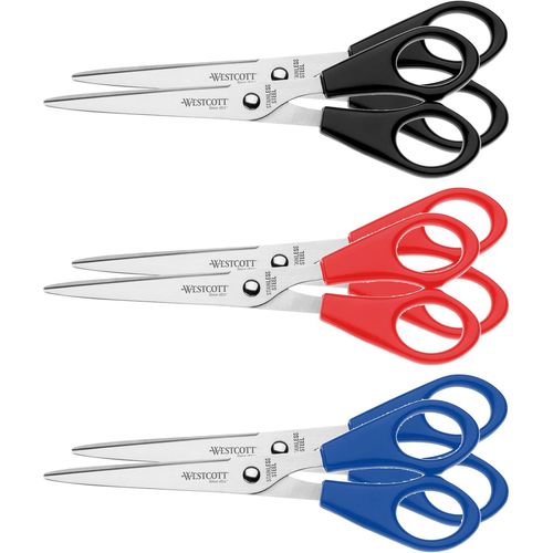 Asas-E-31031 I 00¿Ciseaux De Bureau Avec Manche En Plastique De 15cm-18 Pièces-Noir/Bleu/Rouge